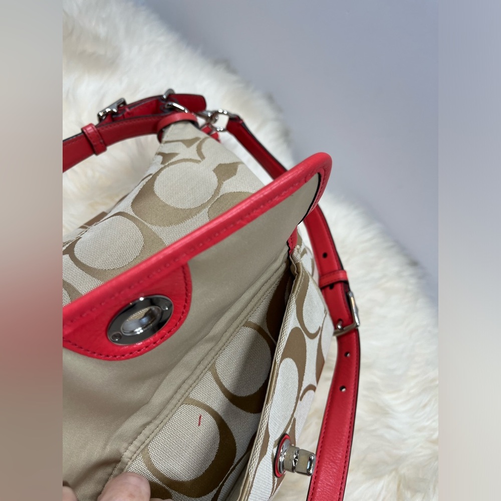 Coach Legacy Signature Courtney Khaki Corral Adjustable Shoulder Bag - Picture 7 of 11